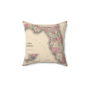 Florida Map Pillow - Florida Wedding Gift - Florida Pillow - Housewarming Gift - Study Abroad - Exchange Student