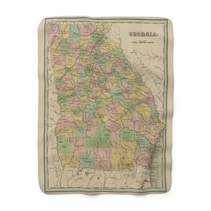 Georgia Map Fleece Blanket - Georgia Blanket - Georgia Housewarming Gift - Georgia Airbnb - Georgia Realtor - Georgia Throw Blanket