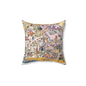 Alabama and Georgia Map Pillow - Alabama and Georgia Wedding Gift - Alabama and Georgia Pillow - Alabama and Georgia Housewarming Gift