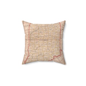 Indiana Map Pillow - Indiana Wedding Gift - Indiana Pillow - Housewarming Gift - Study Abroad - Exchange Student