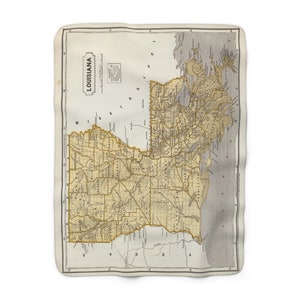 Manta de vellón del mapa de Luisiana - Manta de Luisiana - Regalo de inauguración de la casa de Luisiana - Airbnb de Luisiana - Agente inmobiliario de Luisiana