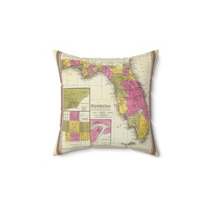 Florida Map Pillow - Florida Wedding Gift - Florida Pillow - Housewarming Gift - Study Abroad - Exchange Student