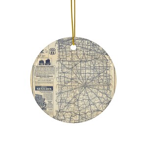 Indiana Map Ornament - Indiana Ornament - Indiana Gift - Indiana Map - Indiana Christmas Ornament - Indiana Realtor Gift