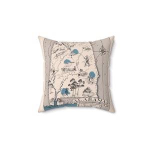 Alabama Map Pillow - Alabama Wedding Gift - Alabama Pillow - Housewarming Gift - Study Abroad - Exchange Student