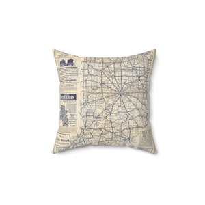 Indiana Map Pillow - Indiana Wedding Gift - Indiana Pillow - Housewarming Gift - Study Abroad - Exchange Student