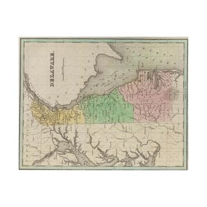 Delaware Map Puzzle - Delaware Puzzle for Adults - Delaware Jigsaw Puzzle -  Piece Map Puzzle - Delaware Game