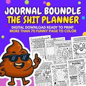 PLANNER DIGITALE 2025 idea regalo, diario di merda, planner stampabile, planner comico,  idea regalo, giochi da stampare, planner tracker A4