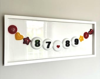 Friendship Bracelet Resin Art, Swiftie Inspired Wall Decor, Kansas City Chiefs (10x24 inches)