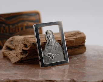 Mona Lisa Silver Bar: Hand Poured .999 Bullion Art