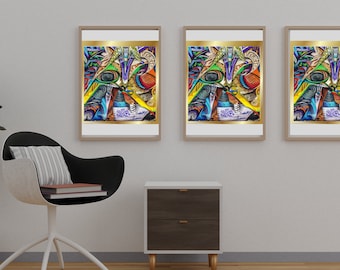 Printable Wall Art, Persian Wall Decor, Multi Panel Wall Art, Print Wall Art, Wooden Frame, Birthday Gifts, Housewarming Gift