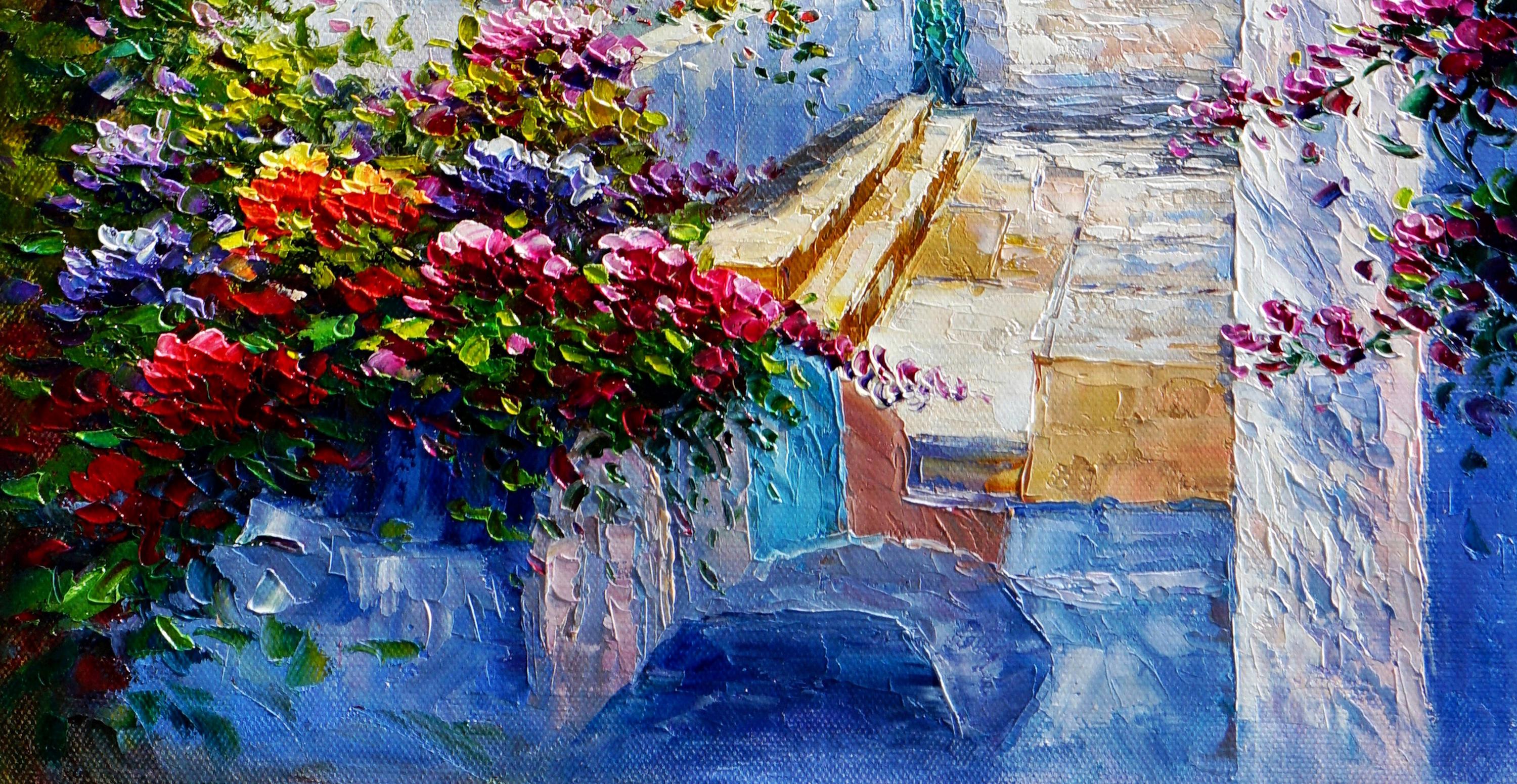 サントリーニ島 ギリシャ 絵画 エーゲ海の景色、白塗りの建築 - Etsy 日本