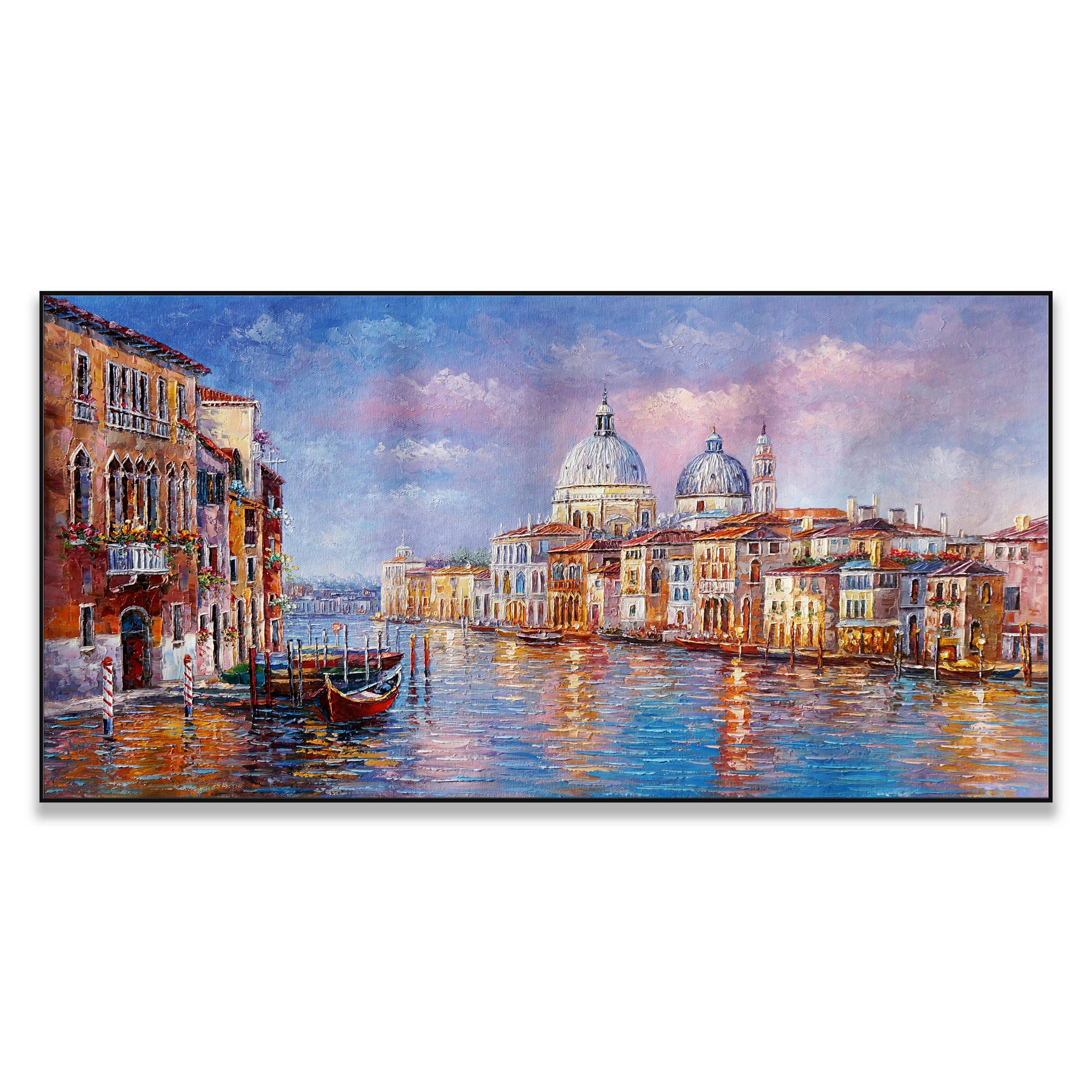 イタリア ヴェネツィア 運河 サンタ・マリア 風景画475×385mm水彩画