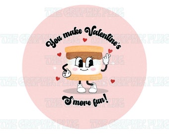 Étiquette numérique NUMÉRIQUE pour la Saint-Valentin S'more PNG SVG