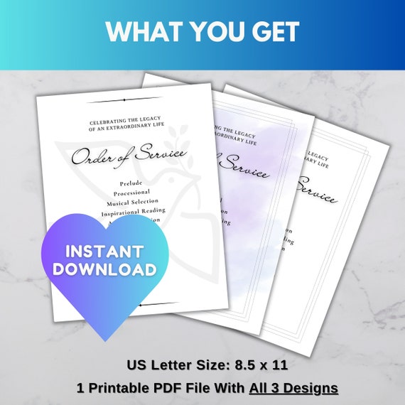 マル 葬儀次第 葬儀式次第プログラム：3つのユニークなデザイン（印刷可能なPDF