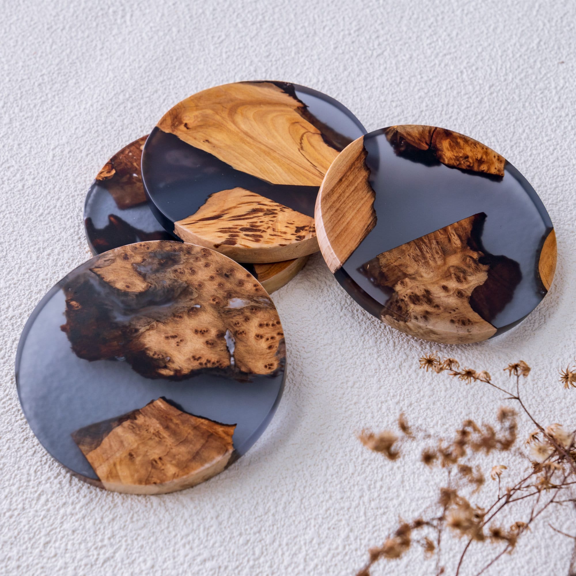 Personalized Epoxy Resin Coasters, Custom Coaster Set, Unique Alaskan ...
