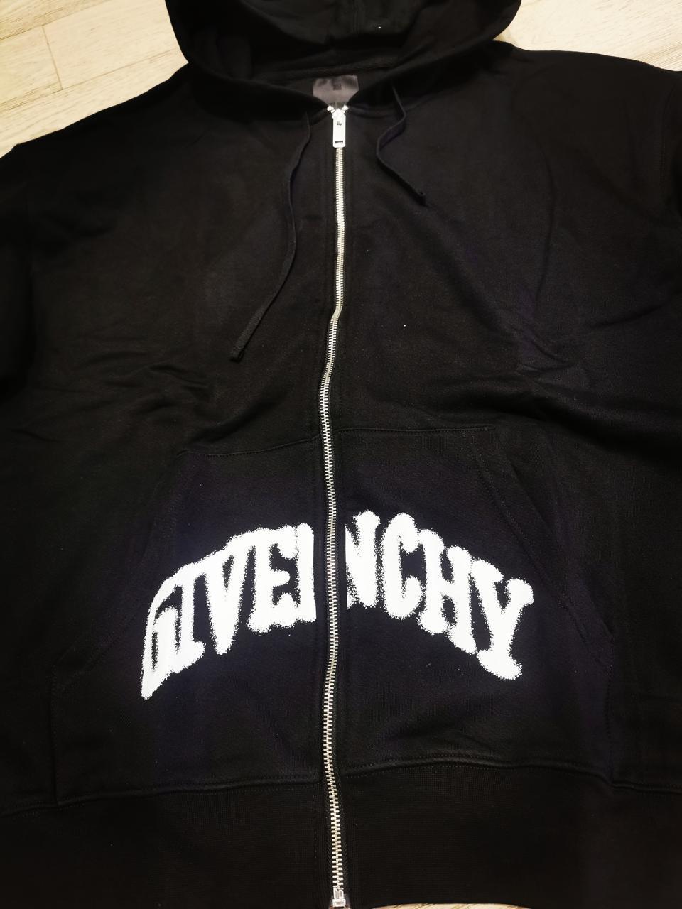 Vintage Givenchy Zip up Hoodie Black Rhinestone Drawing Vintage Givenchy Zip up Hoodie Black Rhinestone Drawing