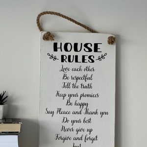 Wood Sign "House rules" | Personalized Family Rules Sign | Wedding Gift | Home Wall Decor | Anniversary Gift