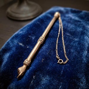 Vintage Sterling Silver Yad Torah Pointer - 6 Inch 925 Silver Judaica - Antique Unpolished Torah Reader Hand with Chain, Jewish Ritual Gift