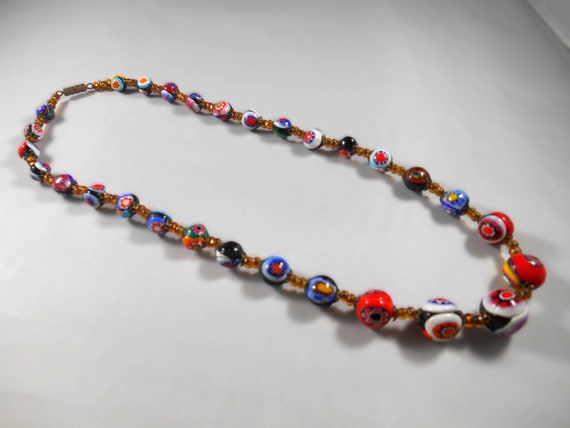 Vintage Colorful Graduated Round Millefiori Bead … - image 3