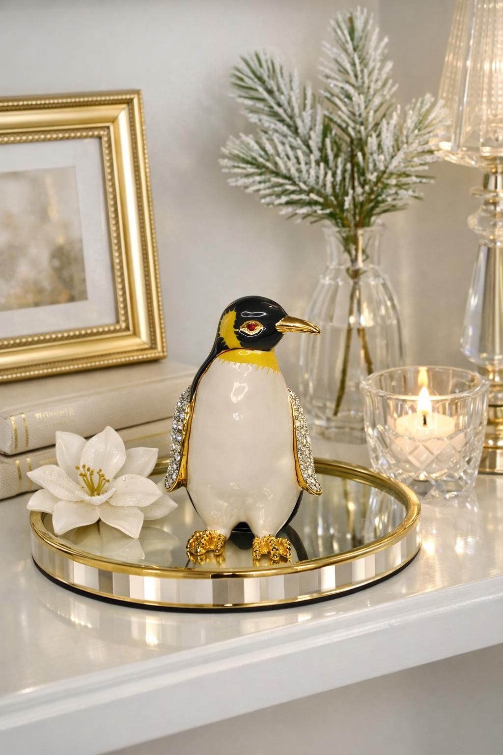 スワロフスキー　クリスタルガラス ペンギン 置物 3体セット Swarovski Figurines Penguin - Etsy