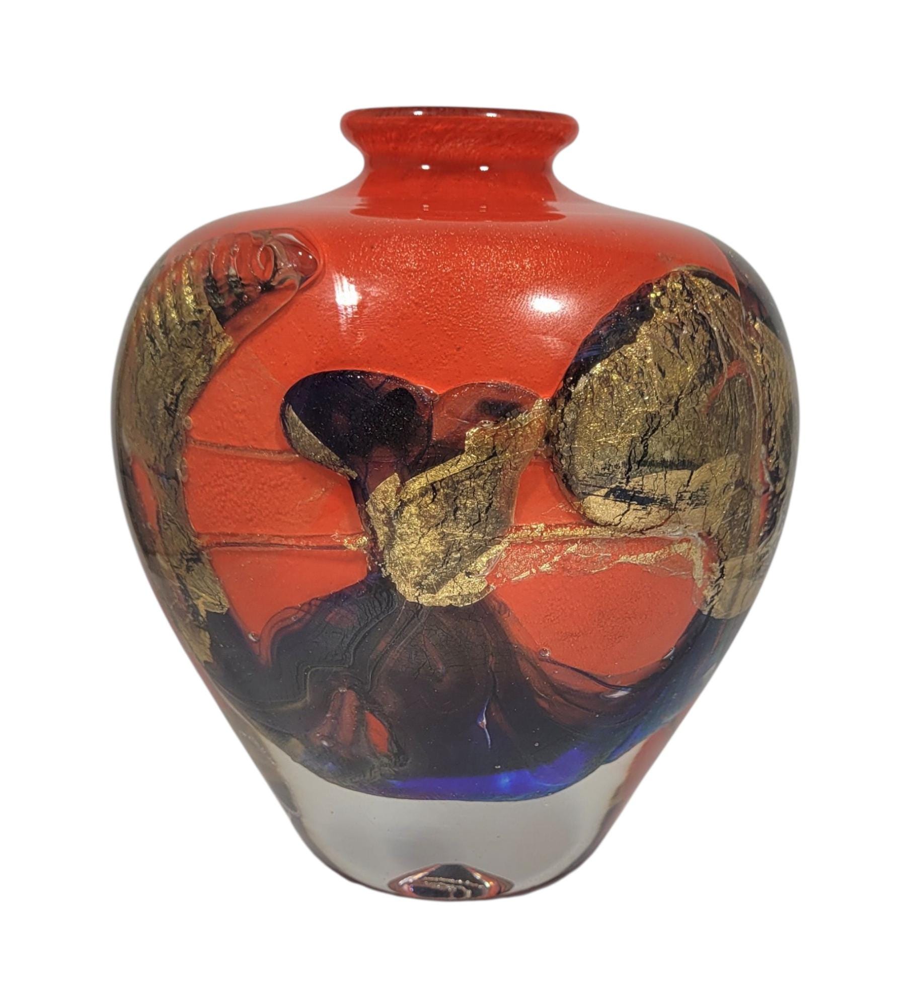 Signed Jean-claude Novaro Studio Art Glass Vase – 1995 Blown