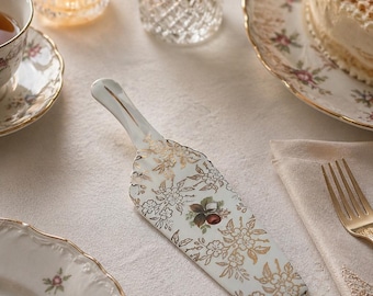 Vintage H. Aynsley & Co Ltd Cake Server – Gold Floral Rose Pattern – Elegant English Bone China Dessert Server – No Chips or Cracks