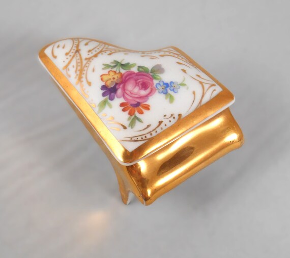 French Vintage Limoges Mini Piano Porcelain Trink… - image 3