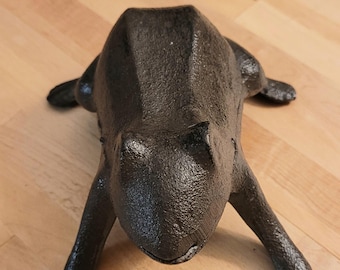 Cast Iron Frog Trinket Box – 5x4x2.5” – Rustic Garden Decor or Jewelry Holder