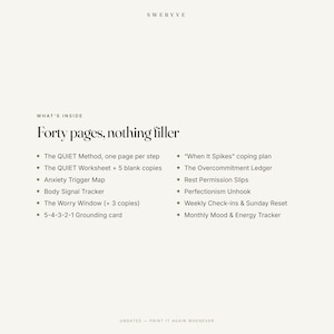 High-Functioning Anxiety Workbook Printable, CBT Anxiety Journal & Overthinking Worksheets, Coping Skills, Trigger Tracker PDF image 4