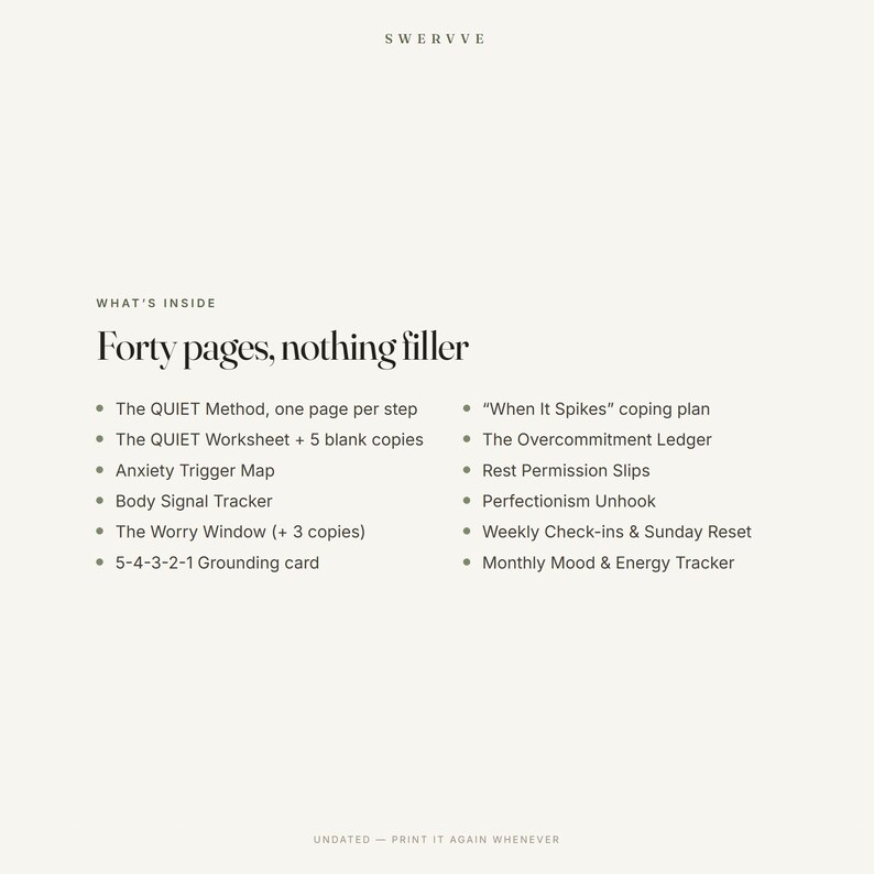 High-Functioning Anxiety Workbook Printable, CBT Anxiety Journal & Overthinking Worksheets, Coping Skills, Trigger Tracker PDF image 4