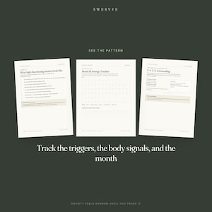 High-Functioning Anxiety Workbook Printable, CBT Anxiety Journal & Overthinking Worksheets, Coping Skills, Trigger Tracker PDF image 5