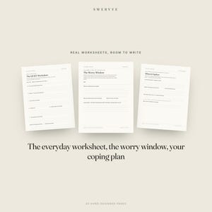 High-Functioning Anxiety Workbook Printable, CBT Anxiety Journal & Overthinking Worksheets, Coping Skills, Trigger Tracker PDF image 3