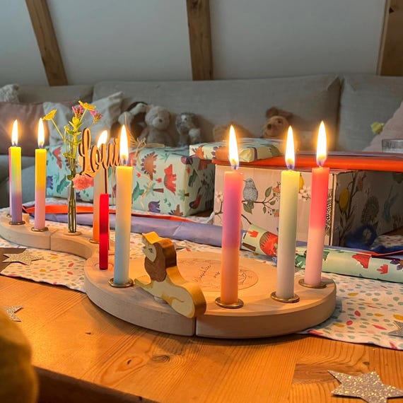 Kleine Geburtstagskerzen, Neon bunte dip dye Kerzen für Geburtstagszug, handgetunkt, Dekoration für den Kindergeburtstag