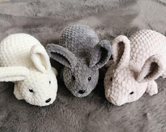 Bonnie the Bunny Crochet PATTERN , Bunny Lovey Crochet Pattern , Low Sew Crochet Amigurumi Pattern , Easter Bunny , Cute Crochet Pattern