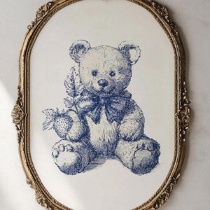 Teddy bear toy / Cross stitch vintage / 2 pdf: for printing + Pattern Keeper + Gift/ Instant Download