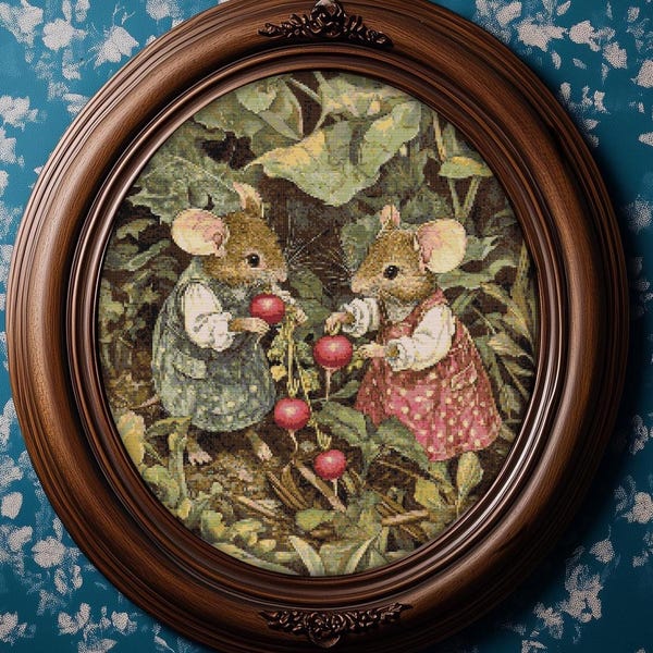 Radish Cross Stitch Pattern: Vintage Vegetable Design (PDF Download, Pattern Keeper Compatible)