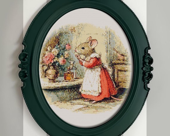 Vintage Cross Stitch Pattern: Aroma, Floral Design (PDF Download, Pattern Keeper Compatible)