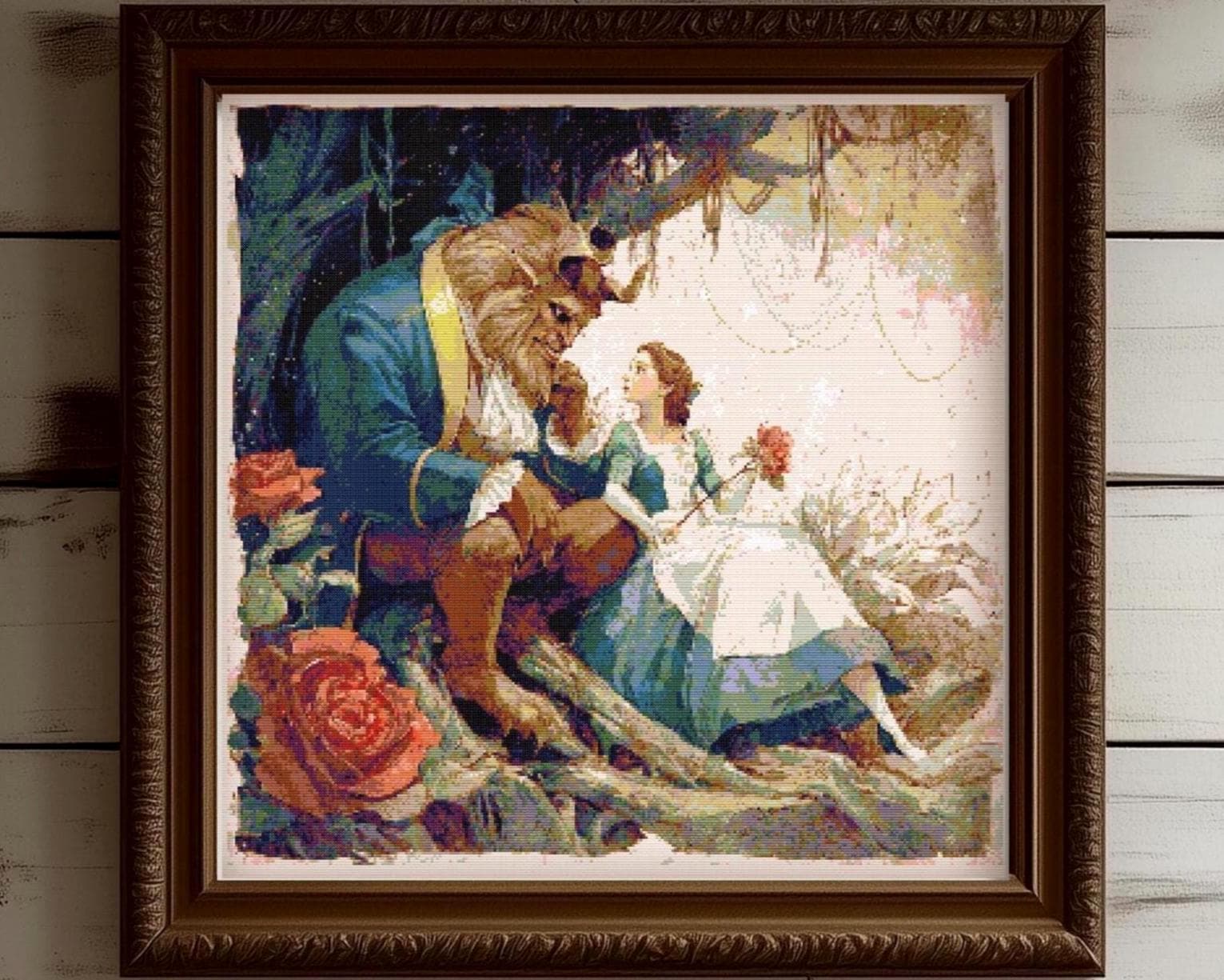Beauty and Beast Cross Stitch - Etsy