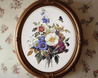 Vintage Blumenstrauß / Kreuzstich vintage / pdf zum Ausdrucken + Musterliste / Instant Download