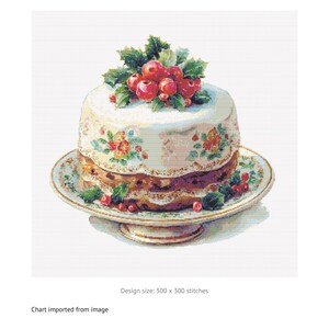 Christmas Cake Cross Stitch Pattern: Vintage Design (PDF Download ...