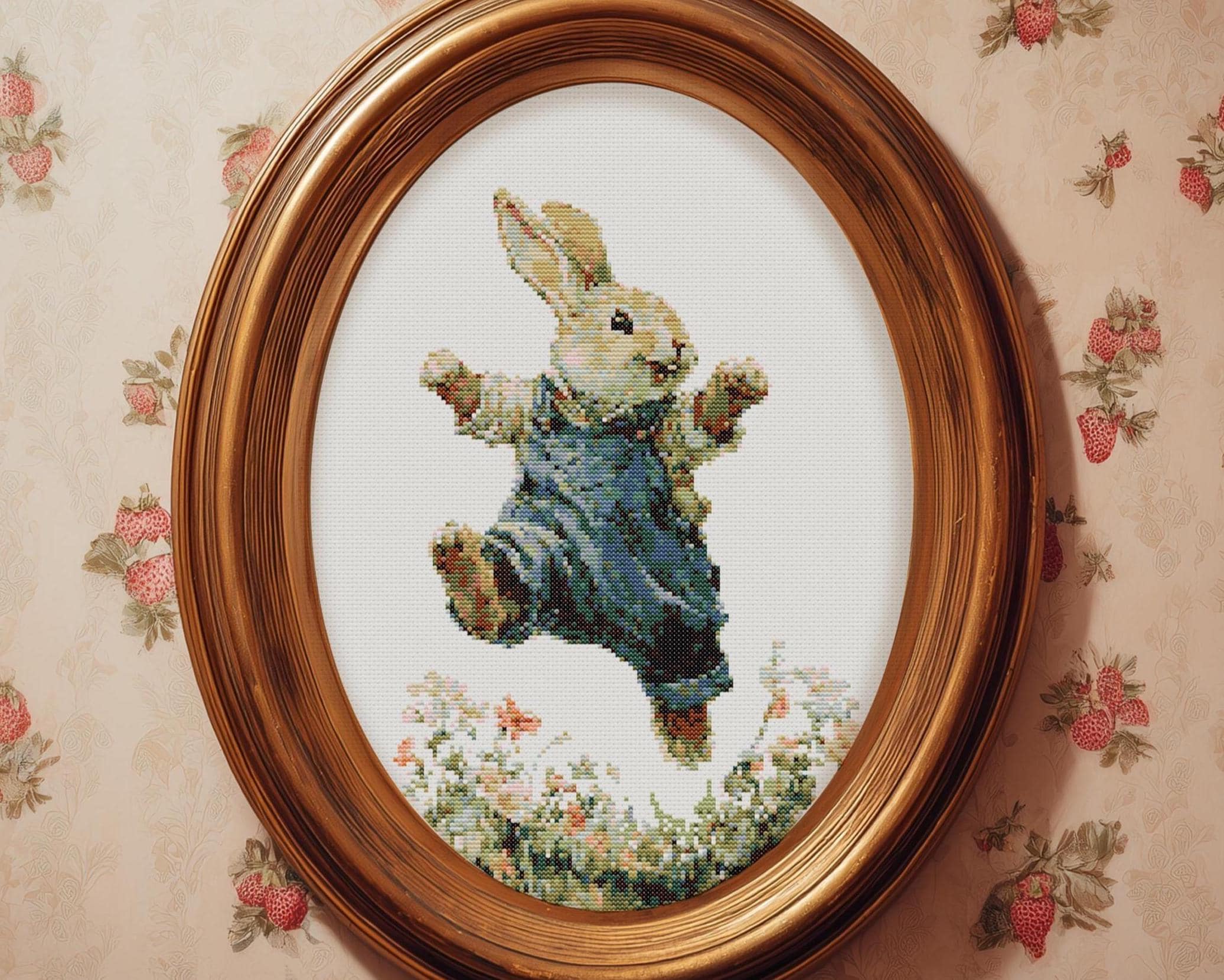 Vintage Rabbit Pattern Vintage Rabbits Cross Stitch Pattern (PDF Download, Pattern Keeper ...