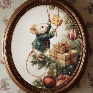 Vintage Cross Stitch Pattern: Cheese garland, New Year's Design (PDF Download, Pattern Keeper Compatible)
