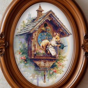 Wzór do haftu krzyżykowego w stylu vintage: Czas podlać kwiaty (do pobrania w formacie PDF, kompatybilny z Pattern Keeper)