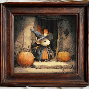 Cross Stitch Pattern PDF – Embroidery Chart of "Little witch", Printable Vintage Cross Stitch, Digital Download