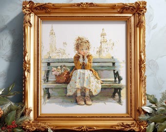 Vintage Cross Stitch Pattern: "Alone in the city" Embroidery (PDF Download, Pattern Keeper Compatible)