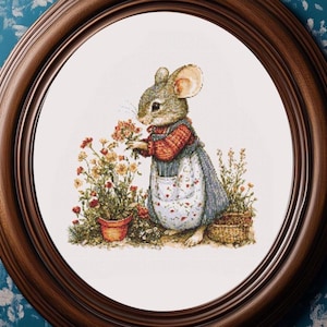 Korsstygnsmönster med vintagemus: Blommönster (2 PDF)