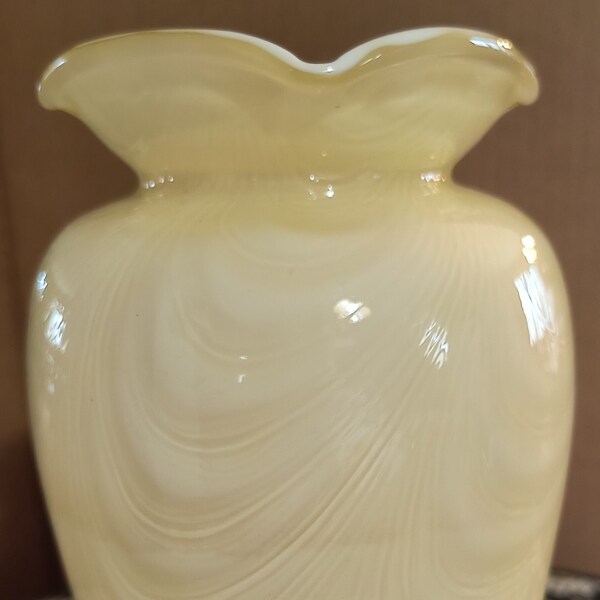 Fenton Yellow Milk Glass Vintage Vases