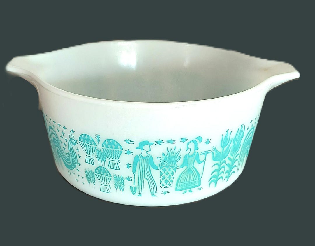 Pyrex Butterprint 474-B | Amish Turquoise-white - Etsy
