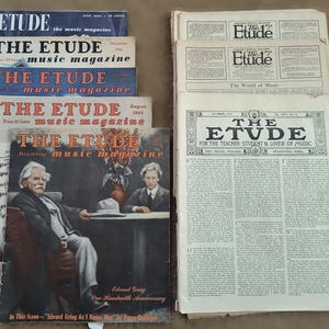 The Etude Music Magazines (lot of 10) 1908-1950
