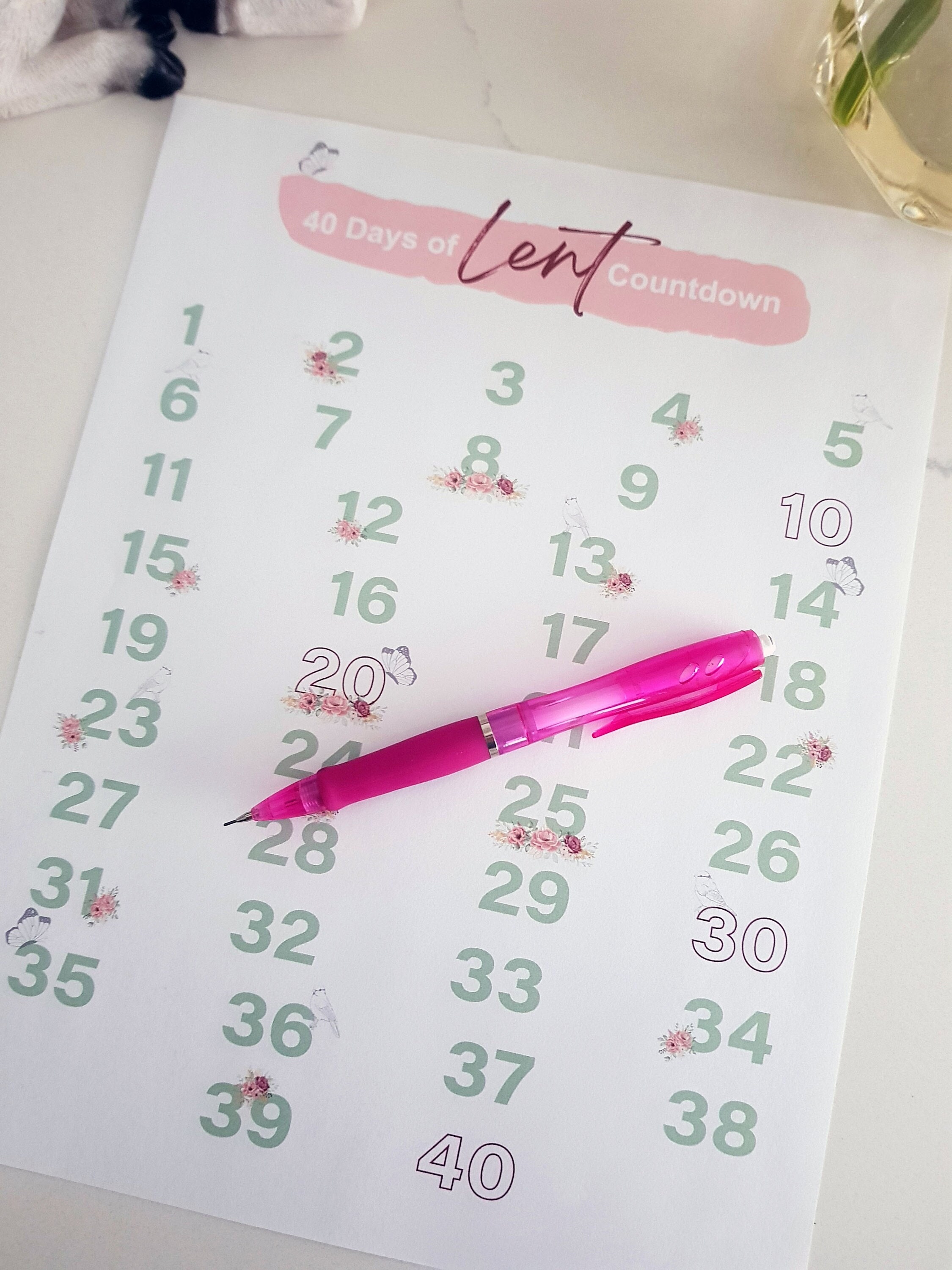 40 Days Lent Countdown Calendar for Girls/mom 40 Days Lenten Calendar 40 Days Lent Countdown Calendar for Girls/mom 40 Days Lenten Calendar